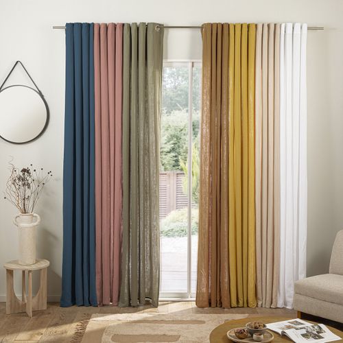 Rideau Uni En Gaze De Coton Oeillets à L'unité 140x260cm Rose