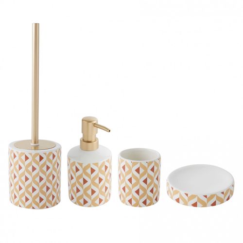 Set Salle De Bain 4 Pièces Céramique Marron