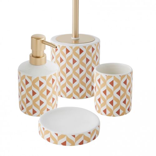 Set Salle De Bain 4 Pièces Céramique Marron