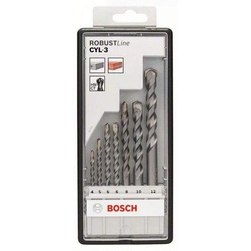 Coffret De 7 Forets Cylindriques à Béton Robust Line Silver Percussion - Bosch - 2607010545