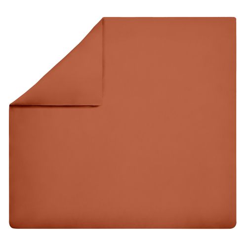 Housse De Couette Unie En Coton Terracotta 240x220