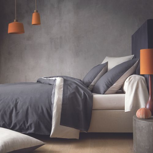Parure De Lit Bicolore En Bambou Carbone Et Lin 200x200