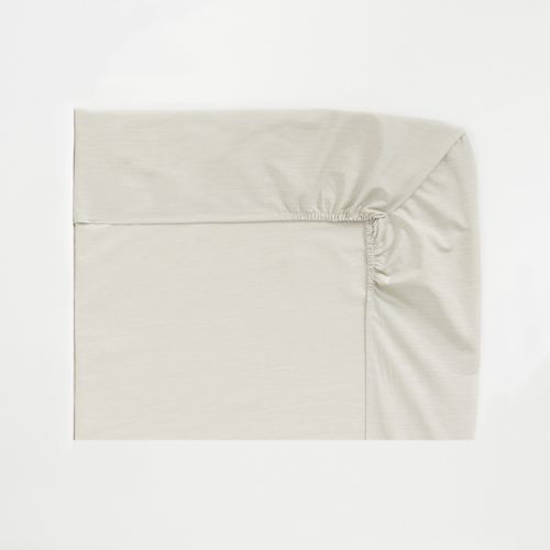 Drap Housse Fines Rayures En Bambou Creme 90 X 190