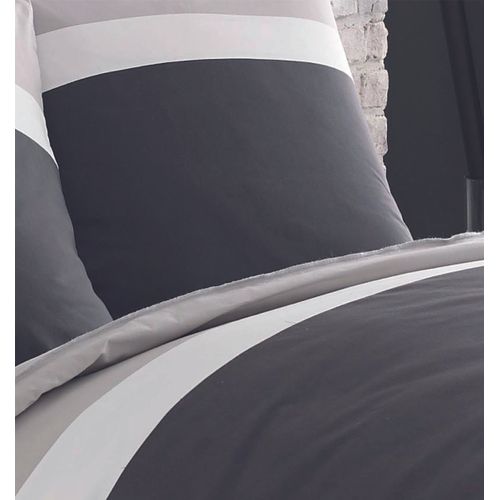 Housse De Couette Bicolore En Coton Gris 200x200