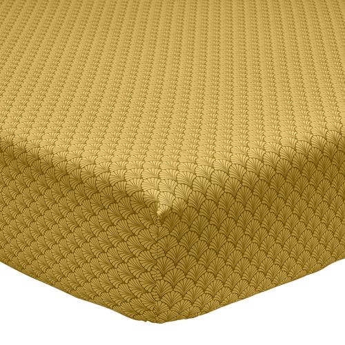 Drap Housse Imprimé En Bambou Jaune Curry 90x190