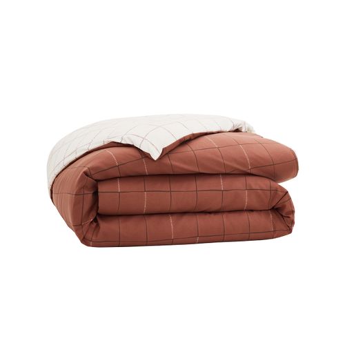 Housse De Couette En Polyesterr Blanc Et Gris 200x200cm