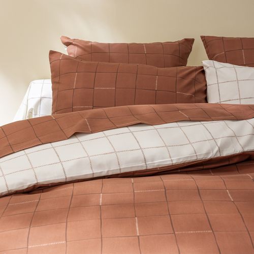 Housse De Couette En Polyesterr Blanc Et Gris 240x220cm