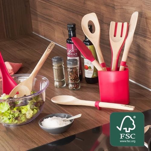 Ingenio Cuillère En Bois De Hêtre Et Silicone Platinium 32 Cm - K2300514