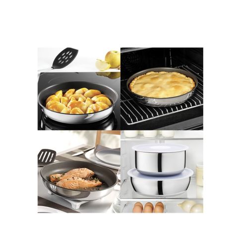 Ingenio Preference Poele 28 Cm, Induction, Revêtement Antiadhésif, Inox, Fabriqué En France L9