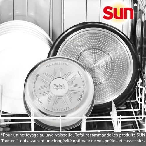 Ingenio Lot 6 Pieces, Induction, Fonte Aluminium, Antiadhésif, Poele, Cocotte, Couvercle Fonte