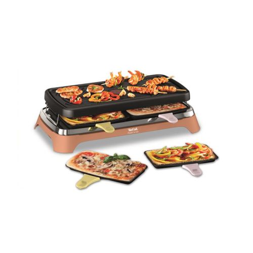 Machine à Raclette 4 coupelles XL, 8 coupelles classiques, 8 spatules - Re651jf0
