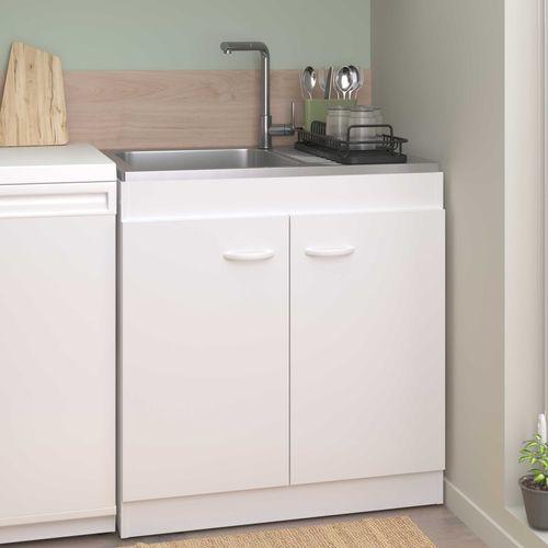 Armoire Basse Pour Évier Avec 2 Portes (80 Cm).