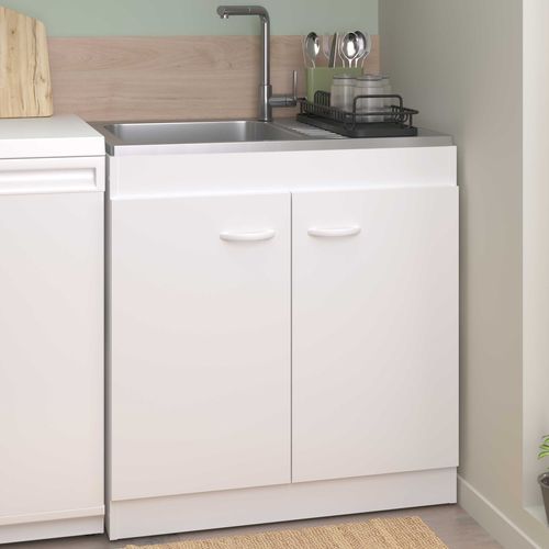 Armoire Basse Pour Évier Avec 2 Portes (80 Cm).