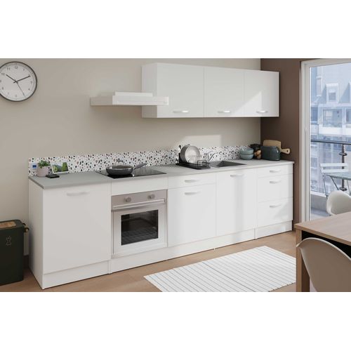 Meuble Haut 1 Porte - Blanc - L 60 X P 36 X H 58 Cm - Oslo