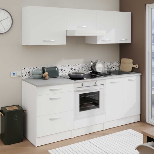 Oslo Meuble Bas 2 Portes + Plan Décor Blanc L 80 X P 60 X H 86 Cm