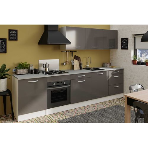 Meuble Bas Oke 60 Cm Pour Four Et Plaque De Cuisson - Gris