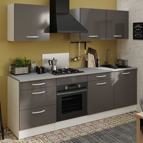 Meuble Bas Oke 60 Cm Pour Four Et Plaque De Cuisson - Gris