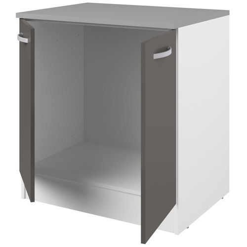 Meuble Bas Oke 80 Cm Pour Évier Avec 2 Portes - Gris