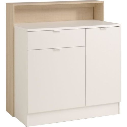 Key - Meuble Multifonctions - Module Cuisine 2 Portes 1 Tiroir / Bar / Travail - 103,5 X 59 X 115 Cm