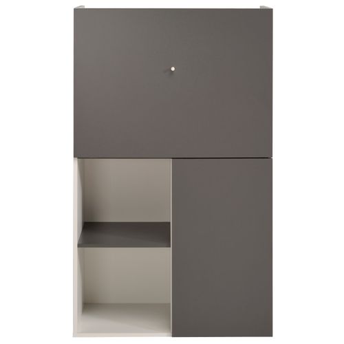 Buffet Flip 80cm 2 Portes - Gris/blanc