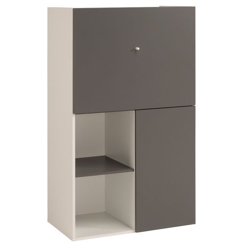 Buffet Flip 80cm 2 Portes - Gris/blanc