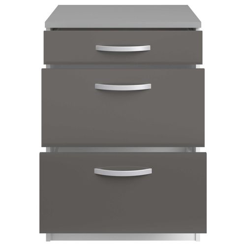 Meuble Bas Oke 60x60 Avec 3 Tiroirs - Gris