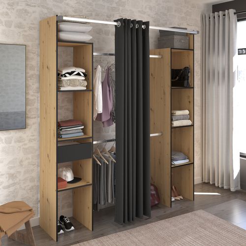 Kit dressing L. 176 cm KATIE imitation chêne et noir