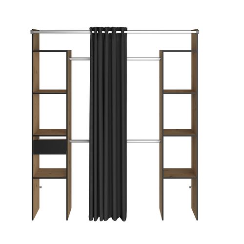Kit dressing L. 176 cm KATIE imitation chêne et noir