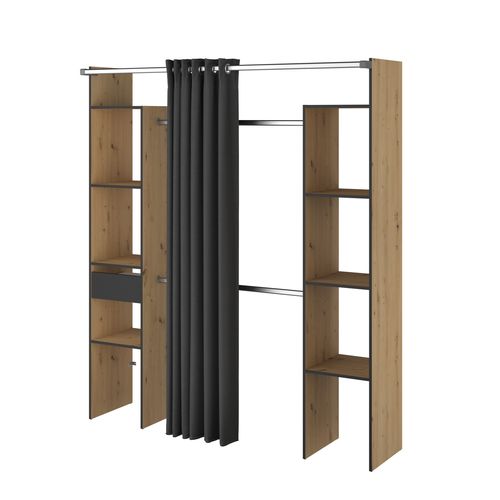 Kit dressing L. 176 cm KATIE imitation chêne et noir