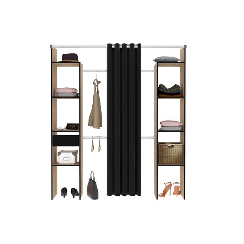 Kit dressing L. 176 cm KATIE imitation chêne et noir