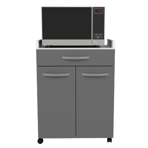 Oslo Desserte De 60 Cm - 1 Tiroir Et 2 Portes - L 60 X P 44 X H 81 Cm - Gris Brillant - Ekipa