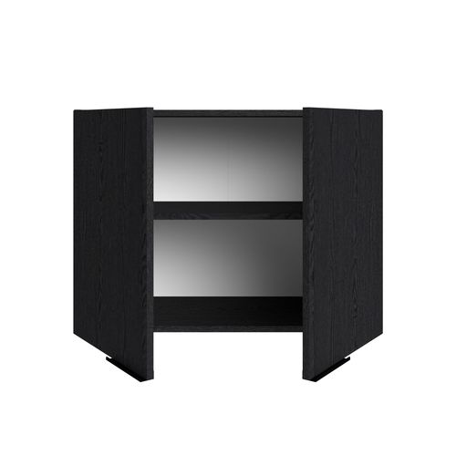 Haut 80 cm 2 portes ANNA chêne noir