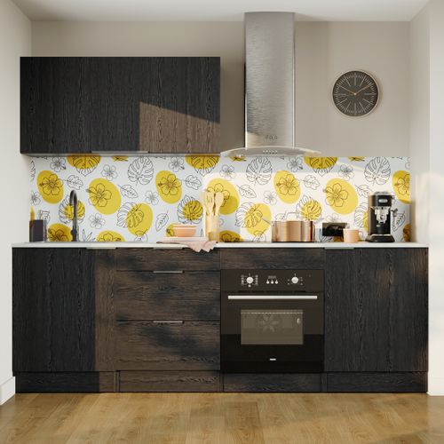 Bas 60 cm 1 tir 2tiroirs cass ANNA chêne noir