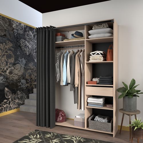 Kit dressing L 160 cm CELEST imitation chêne et noir