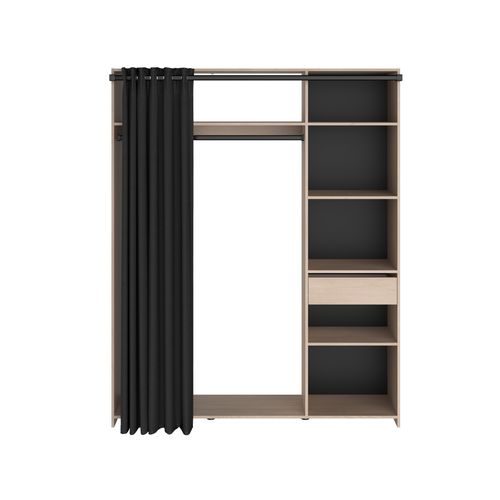 Kit dressing L 160 cm CELEST imitation chêne et noir