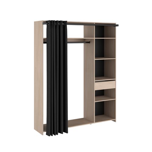 Kit dressing L 160 cm CELEST imitation chêne et noir