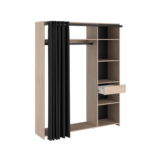 Kit dressing L 160 cm CELEST imitation chêne et noir