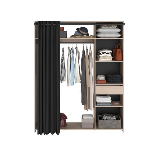 Kit dressing L 160 cm CELEST imitation chêne et noir