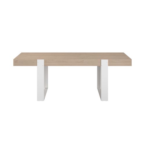 Table à manger L.223 cm STAN imitation chêne et blanc