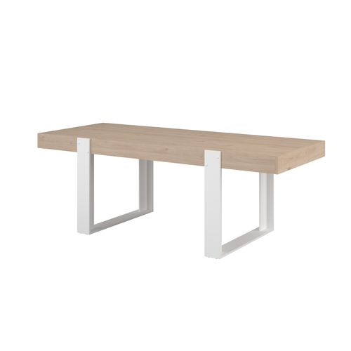 Table à manger L.223 cm STAN imitation chêne et blanc