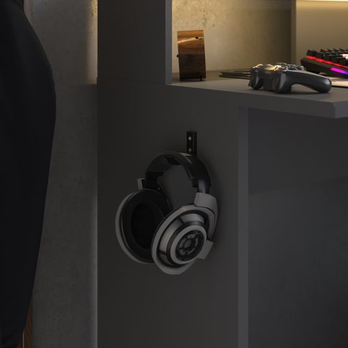 Bureau Gamer d'angle WORTEX gris