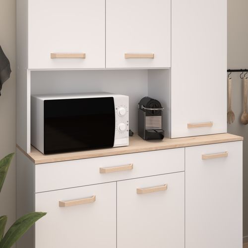 Buffet ESSENTIEL imitation chêne et blanc