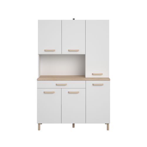 Buffet ESSENTIEL imitation chêne et blanc