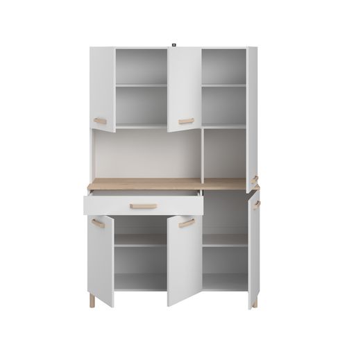 Buffet ESSENTIEL imitation chêne et blanc