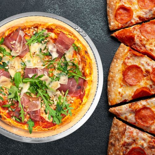 2 Plaques à Pizza Perforées En Alu Pour Cuisson Au Four 30 Et 33 Cm