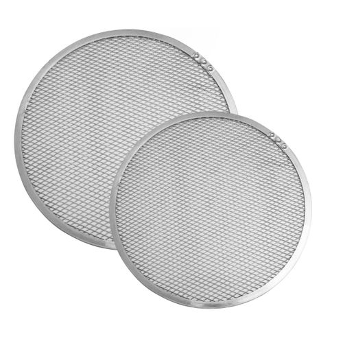 2 Plaques à Pizza Perforées En Alu Pour Cuisson Au Four 30 Et 33 Cm