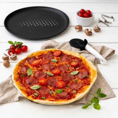 Lot De 2 Plaques à Pizza à Fond Perforé 32 Cm Spécial Countries