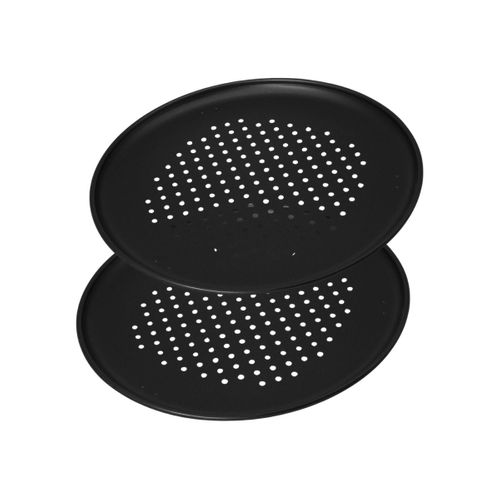 Lot De 2 Plaques à Pizza à Fond Perforé 32 Cm Spécial Countries