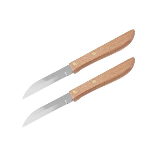 Lot De 2 Couteaux D'office Manche En Bois Lame De 7,5 Cm Nirosta Country