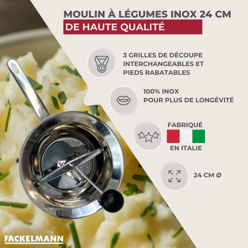 Moulin à Légumes Inox 24 Cm Fackelmann Handmade Tradition